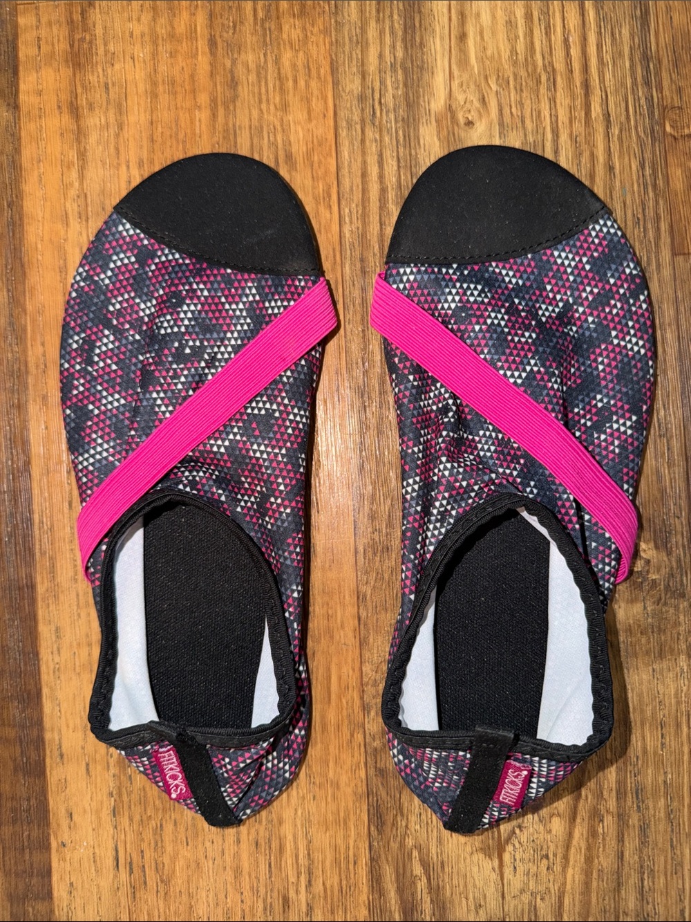 Fitkicks Leopard Patterned Slip-On Water Shoes with Elastic Strap